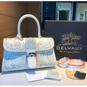 Delvaux全新雕刻和穿孔工藝腰果花brilliant手袋 德爾沃專櫃經典爆款BL手提肩背女包 bxs1135
