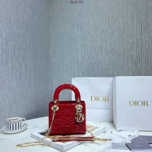 Dior專櫃2022新款手提肩背斜挎女包 迪奧LADY44531漆皮升級版迷你手袋 fkd1360
