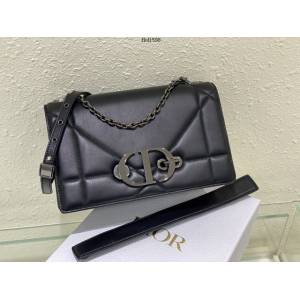 Dior專櫃2022新款黑色羊皮女包 迪奧30Montaigne系列鏈條手袋 fkd1598