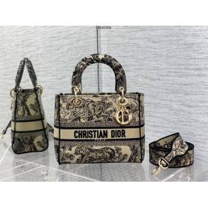 Dior專櫃2022新款Lady手提女包 迪奧Lady五格刺繡最新尺寸“冬日花園”系列手袋 fkd1654