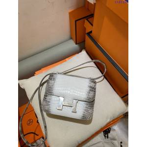 Hermes專櫃經典款鱷魚皮女包 愛馬仕康斯坦空姐包喜馬拉雅鱷魚皮全手工包 ttd1139