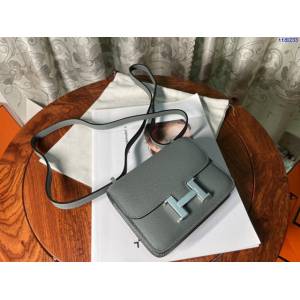 Hermes專櫃新款Constance女包 愛馬仕康康杏仁綠epsom皮迷你單肩斜挎包 ttd1233