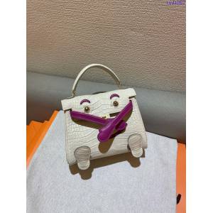 Hermes專櫃經典款凱莉娃娃包 愛馬仕美洲鱷kelly doll 純鋼五金扣純手工縫製 ttd1287