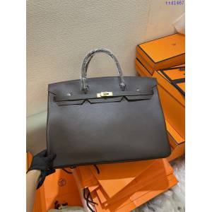 Hermes專櫃經典款手提男包 愛馬仕birkin45cm手縫蠟線 ttd1467
