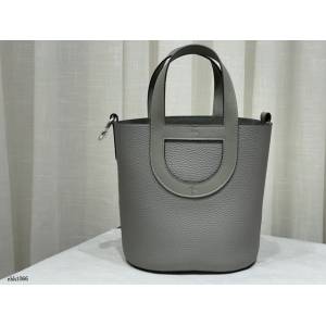 Hermes專櫃H豬鼻子包手提女包 愛馬仕積雨雲灰picotin18水桶包 zhh1066