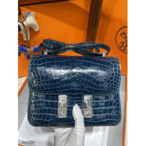 Hermes專櫃經典款Constance女包 愛馬仕康康24CM高光鱷魚肚皮女包 zhh1206