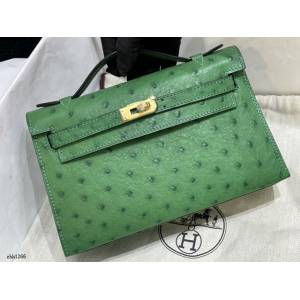 Hermes專櫃經典款手提女包 愛馬仕凱莉一代22CM南非進口鴕鳥皮皮包 zhh1266