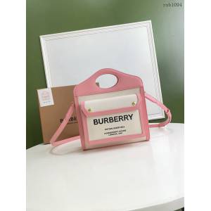 Burberry專櫃新款小號撲克包 巴寶莉帆布托特包手提肩背女包 yxb1094