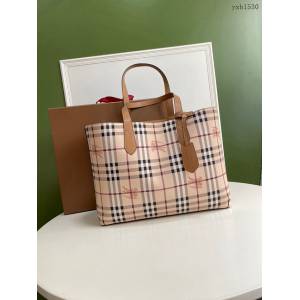 Burberry專櫃新款雙面購物袋 巴寶莉功能型購物袋手提女包 yxb1530