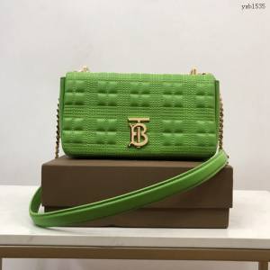 Burberry專櫃新款羊皮小號TB蘿拉包 巴寶莉絎縫品牌格紋鏈條單肩挎背女包 yxb1535