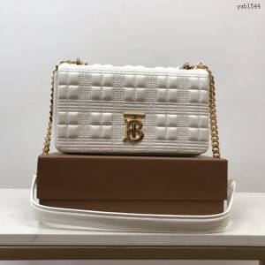 Burberry專櫃新款羊皮小號TB蘿拉包 巴寶莉絎縫品牌格紋鏈條單肩挎背女包 yxb1544
