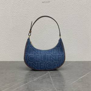 Celine專櫃新款AVA腋下包 賽琳新色牛仔印花帆布肩背包 xxl1137