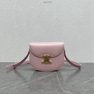 Celine專櫃新款凱旋門馬鞍包 賽琳凱旋門金色包扣單肩斜挎女包 xxl1154