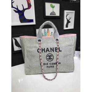 CHANEL女包 A66941 早春新款 牛仔帆布女士休閒購物袋 Chanel單肩沙灘包 香奈兒手提袋 djc1220