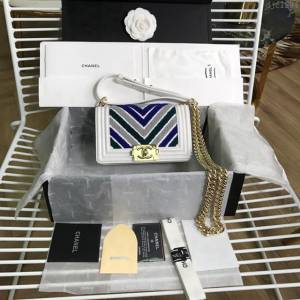 CHANEL女包 2019開季春季新款 小牛皮V型刺繡 香奈兒鏈條單肩包 手提肩背斜挎包 djc1294