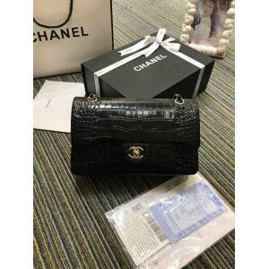 CHANEL女包 A01112 最新經典款 CF小牛皮壓花鱷魚紋 時尚單肩鏈條口蓋包 香奈兒斜跨女包 djc1517