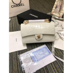 CHANEL女包 A01112 最新經典款 CF小牛皮壓花鱷魚紋 時尚單肩鏈條口蓋包 香奈兒斜跨女包 djc1522