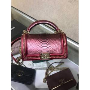 CHANEL女包 94804#67086 最新款 重金屬手柄包 非洲進口野生蟒蛇皮 香奈兒手拎包 chanel單肩包 chanel斜挎女包 djc1624
