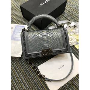 CHANEL女包 94804#67086 最新款 重金屬手柄包 非洲進口野生蟒蛇皮 香奈兒手拎包 chanel單肩包 chanel斜挎女包 djc1626