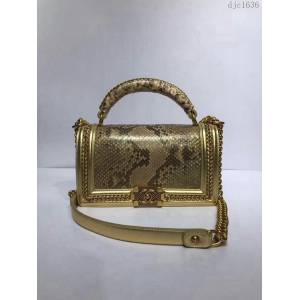 CHANEL女包 94804#67086 最新款 重金屬手柄包 非洲進口野生蟒蛇皮 香奈兒手拎包 chanel單肩包 chanel斜挎女包 djc1636