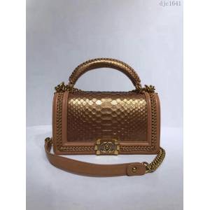 CHANEL女包 94804#67086 最新款 重金屬手柄包 非洲進口野生蟒蛇皮 香奈兒手拎包 chanel單肩包 chanel斜挎女包 djc1641