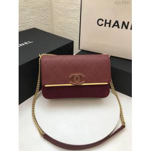 CHANEL鏈條女包 57560 魚子醬皮配磨砂皮 香奈兒2018秋冬新款肩背包 djc1945