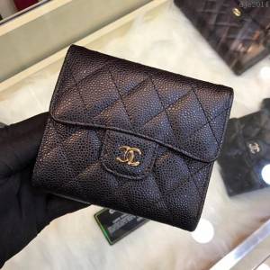 CHANEL荔枝紋女士錢包 香奈兒經典系列CF短三折錢包 82288 djc2014