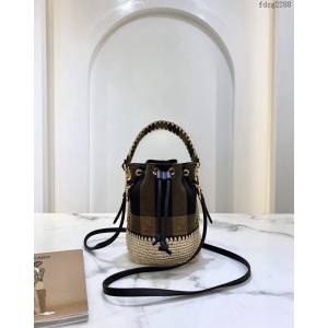 FENDI专柜精品包包 新款迷你水桶包 芬迪雙F格子手提肩背包 Fendi新款迷你水桶包 fdzg2288