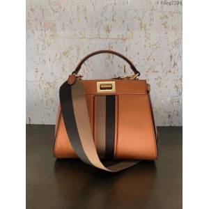 FENDI专柜精品包包 2123S 芬迪peekaboo全牛皮包 Fendi寬版長肩帶手提肩背女包 fdzg2294