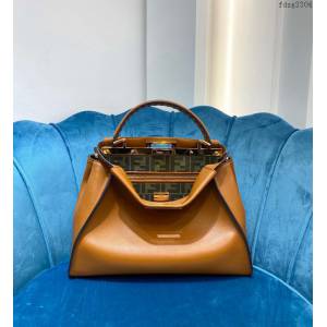 FENDI专柜精品包包 2125 芬迪peekaboo經典款頂級牛皮手提包 fdzg2304