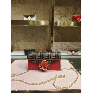 FENDI专柜精品包包 芬迪蓋頭壓印F字樣拼色鏈條女包 Fendi多功能腰包 fdzg2393