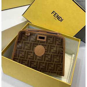 FENDI专柜精品包包 8606AS啡/淺金棕 芬迪女包 Fendi經典時尚PEEKABOO外套包 fdzg2410