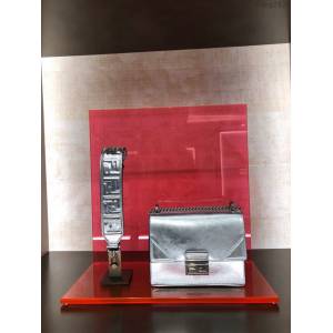 FENDI专柜精品包包 芬迪KAN U bag Fendi銀色全皮小怪獸手提肩背女包 0509BS fdzg2424