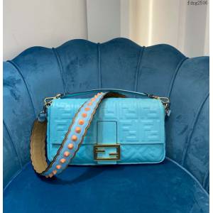 FENDI专柜精品包包 芬迪雙F壓花綿羊皮肩背女包 0191 Fendi百搭款大號法棍包 fdzg2506