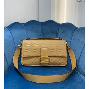 FENDI专柜精品包包 芬迪雙F壓花綿羊皮肩背女包 0191 Fendi百搭款大號法棍包 fdzg2510