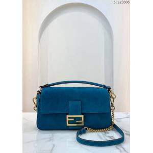 FENDI專櫃精品肩背包 芬迪Fendi頂級原單BAGUETTE經典款鹿皮手提女包 fdzg2606