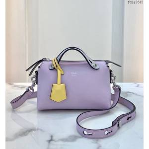 FENDI專櫃小牛皮波士頓精品包包 芬迪Fendi頂級原單迷你香芋紫波士頓手提包 fdzg2645