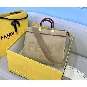 FENDI專櫃精品tote包 芬迪頂級原單Fendi春夏新款帆布購物袋 8266DS杏色 fdzg2747