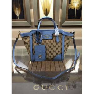 Gucci女包 368827 古馳pvc配皮女士兩用手提肩背包  gqy1047