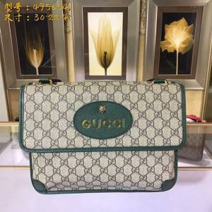 Gucci專櫃款男包 495654 古馳高級人造帆布郵差包 古奇男士斜挎包  gqy1879
