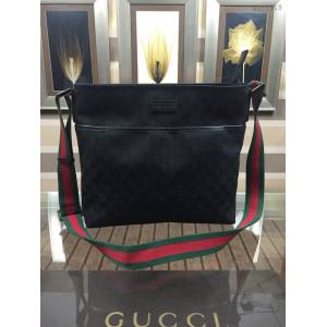 Gucci專櫃款男包 189751 古馳gucci經典款帆布包 Gucci男士斜挎包  gqy1918
