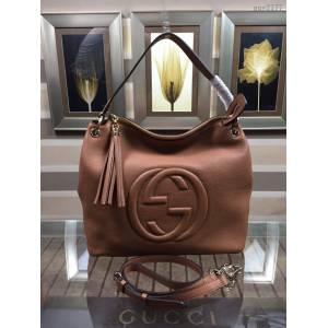 Gucci高仿專櫃女包 408825 古馳雙G大logo單肩手提女包 Gucci黑色全皮女士肩背包  gqy2177