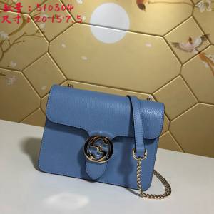 Gucci經典款女包 510304 古馳女士藍色牛皮 古奇小號郵差包 Gucci風琴包 Gucci斜挎包  gqy2681