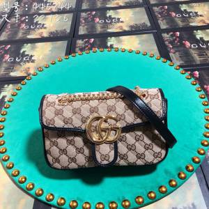 Gucci經典款女包 446744 古馳GG Marmont系列鏈條包 Gucci經典款單肩斜挎女包  gqy2978
