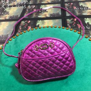 Gucci經典款女包 534951 古馳菱形紫紅色迷你手袋 Gucci斜挎女包  gqy3322