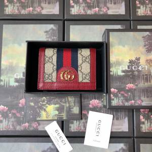 Gucci經典款錢夾錢包 523155 古馳最新款ophidia系列小卡包 Gucci女士零錢包 Gucci名片盒  gqy3446
