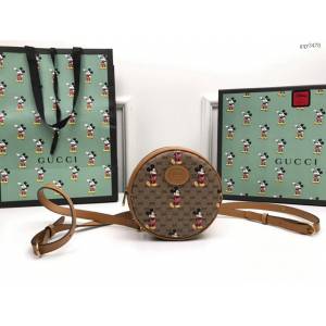 Gucci經典款女包 603730 古馳2020早春新款米奇GG背包 Gucci迷你圓形後背包  gqy3478