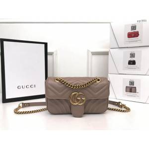 Gucci經典款女包 446744 古馳GG Marmont系列 Gucci經典款原廠皮鏈條單肩斜挎包  gqy3650