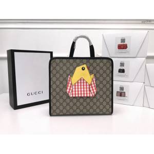 Gucci高仿專櫃女包 606192 古馳新款萌激小萌雞托特款包 Gucci兒童手提購物袋  gqy3846