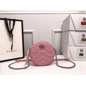 Gucci經典款女包 550154 古馳Marmont 2020ss春夏馬卡龍新色 全新圓形鏈條斜挎包  gqy3864
